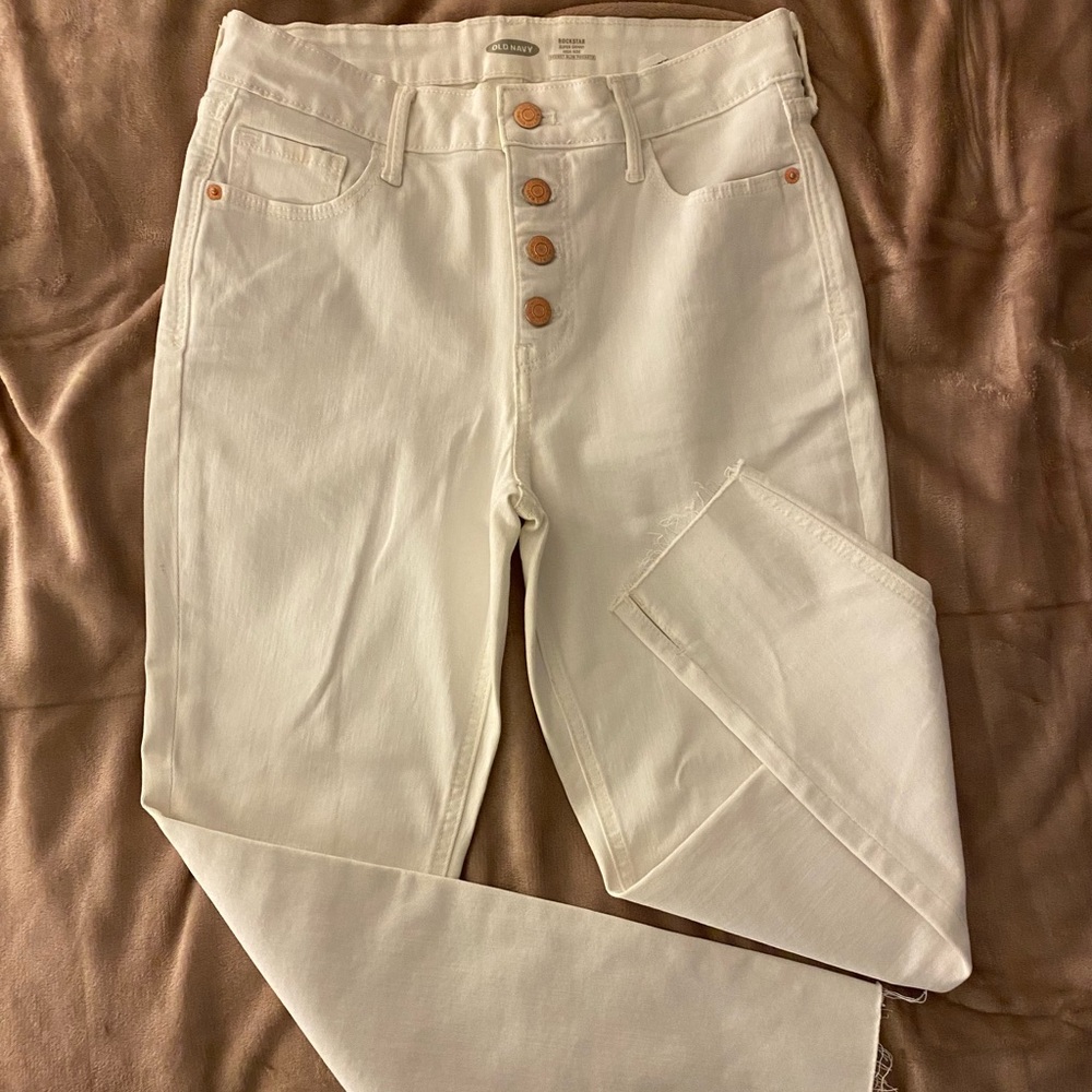 High-rise White Skinny Jeans